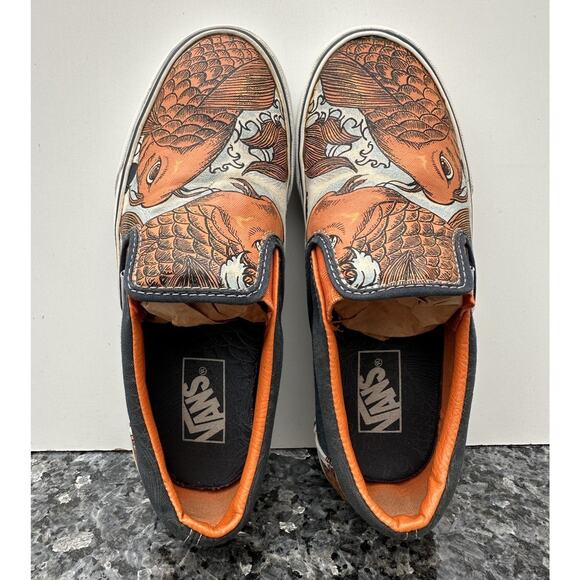 Vans Koi Orange Blue Fish Slip On Limited Edition Men’s 6/ Women’s 7.5 - Picture 1 of 10